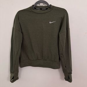 Nike dri-fit army green crewneck, size XS